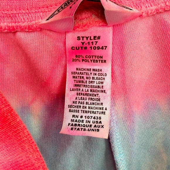 HARD TAIL Tie Dye Terry Shorts Womens XL Pink Green Neon Rainbow Mini Y2K NEW - Picture 12 of 12